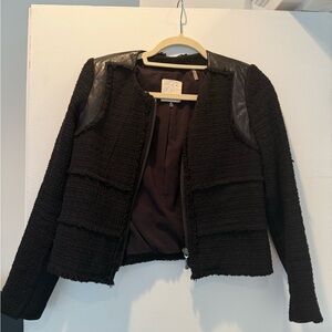Rebecca Taylor Black Tweed Jacket Size 2